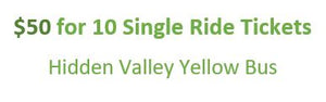 Hidden Valley Single Ride Pass Sheet - AFTERNOON